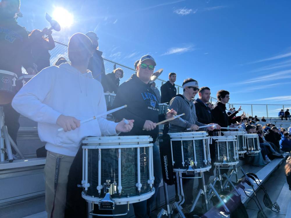 alumni snare line in the stands
